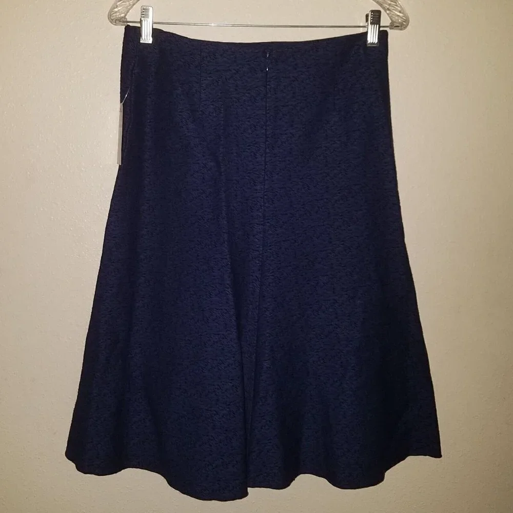 NWT Cabi Patriot Blue Tulip Skirt 3097 Navy Midi Textured Size 4 Retail $109